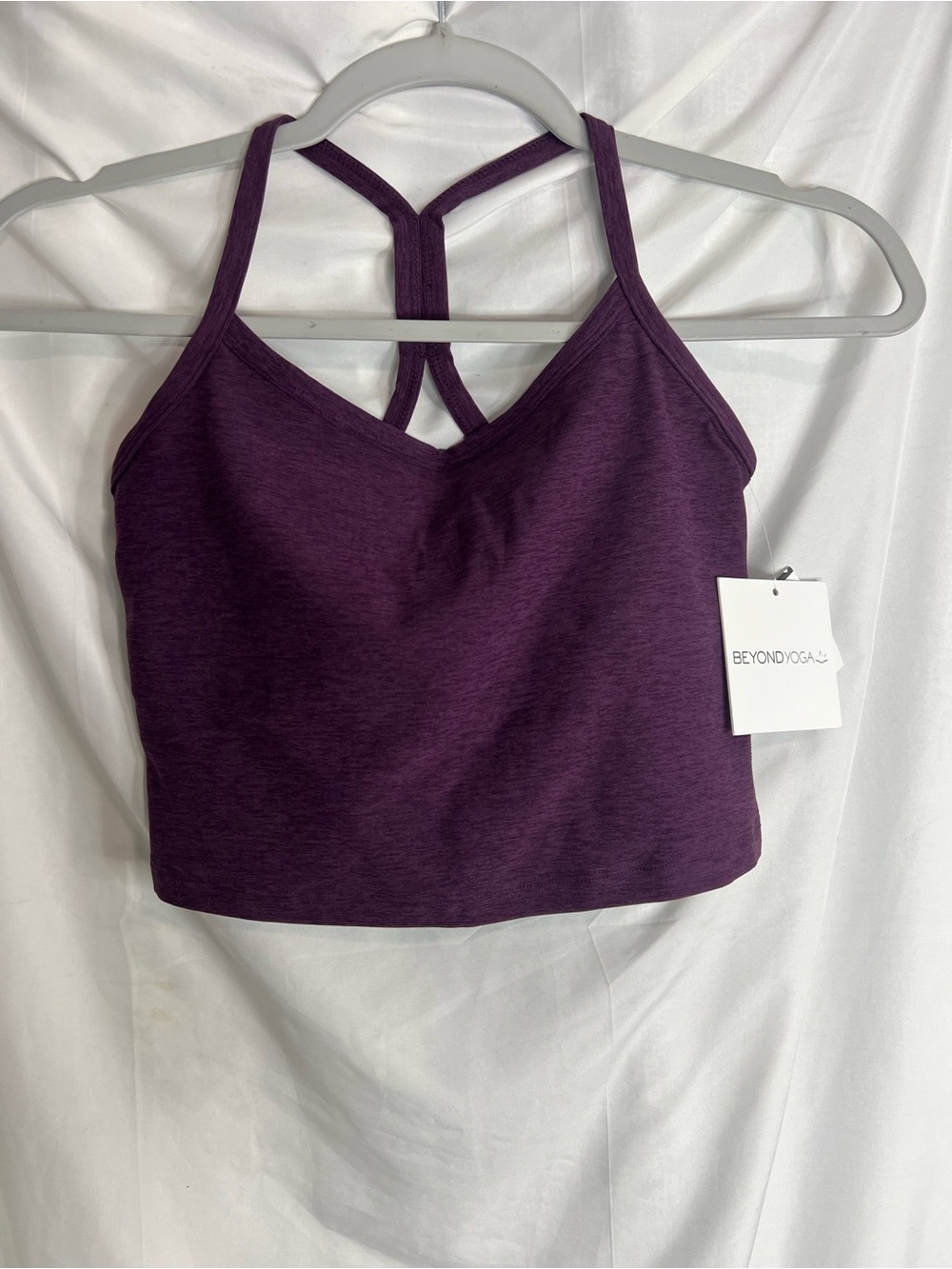 Beyond Yoga Deep Plum Strappy Crop Tank - Women's Sports Bra
